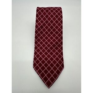 Thomas Pink 100% Silk Necktie Geometric Pink Burgundy Luxury